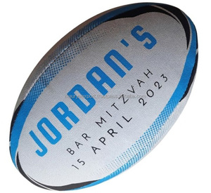 Customized Branded Rugby Training <b>Ball</b> Size 5 High Air Retention Official <b>Weight</b> Made of Rubber and Leather for Promotions - Product Image 1