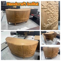 Buffet et Meuble de Rangement Contemporain en Bois Massif Sculpté à la Main, Meuble Multifonctionnel pour Salon, Hôtel, Appartement, Entrée