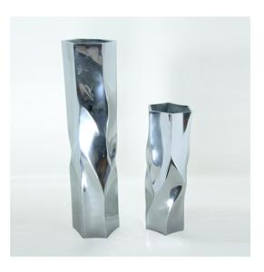 Lot de 2 pots de fleurs modernes de luxe léger en forme de col de cygne, pots décoratifs faits à la main en argent, pour mariage et fête - Product Image 3