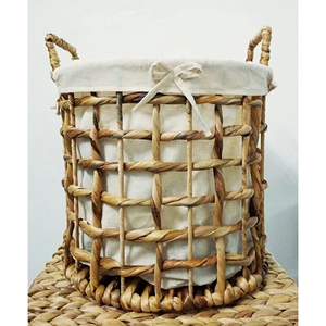 Cesto de lavandería de jacinto de agua de Vietnam: cesta de almacenamiento sostenible, duradera y decorativa, cesta artesanal al por mayor - Product Image 6