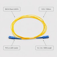 Câble optique personnalisé SC/UPC vers SC/UPC, cordon de brassage fibre optique SM G657A 9/125 2.0mm, gaine PVC LSZH, 1m 2m, pour FTTH