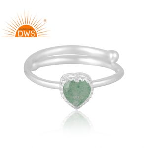 Anillo de piedras preciosas de cuarzo de fresa verde Natural de Plata de Ley 925, joyería personalizada para mujer, regalo para ella - Product Image 3