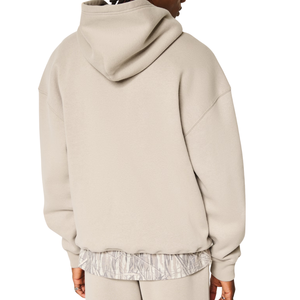 New <b>Men</b> <b>Beige</b> <b>Hoodie</b> Oversized Fleece Pullover Plain Casual Streetwear Warm Winter Hooded Sweatshirt For Outdoor Sports Fashions - Product Image 3