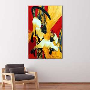 Impression sur toile élégante de Gustav Klimt avec deux chats - Art décoratif moderne, encadré style galerie - Product Image 1