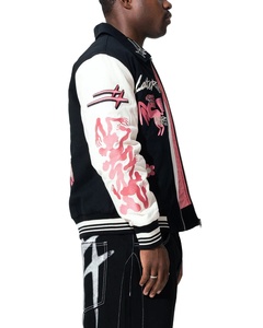 Chaqueta Varsity Personalizada de Alta Calidad con Logotipo Bordado, Chaqueta Bomber de Lana y Cuero para Invierno, Chaqueta Varsity Letterman para Hombre - Product Image 3