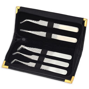 Pince à cils en acier inoxydable de qualité supérieure avec pointe lisse antimagnétique Longueur de 10mm pour les techniciens de cils - Product Image 1