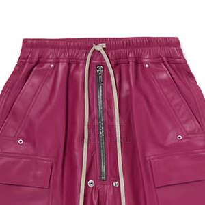 กางเกงขาสั้นหนังสำหรับผู้ชายกางเกงขาสั้นทำจากหนังแบบสั่งทำสีดีไซน์ใหม่ - Product Image 6