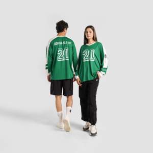 Maillot de football de haute qualité à manches longues, vert foncé, taille XL, imprimé par sublimation, en polyester - Product Image 1