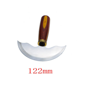 Couteau rond en cuir en acier inoxydable durable, outil artisanal, couteau à tête en cuir pour couper, tailler et façonner, manche en bois - Product Image 6