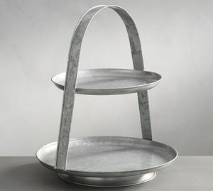 แท่นวางเค้กโลหะชุบสังกะสีแผ่นโชว์ขนมหวานสำหรับงานเลี้ยงวันเกิดงานแต่งงาน - Product Image 1