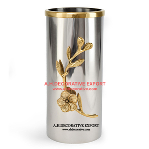 Top Quality Aluminium Raw Gold Modern Metal Table Top Decorative <b>Flower</b> <b>Vase</b> Home Decorative <b>Flower</b> Pots & Planters <b>for</b> <b>Sales</b> - Product Image 5