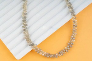 Collar de Lujo con Cuentas de Diamantes Amarillos en Forma de Lágrima, Corte Briolette, Facetado, de 2.5-3.7mm, 15 Pulgadas - Product Image 2