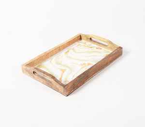 Bandeja DE SERVICIO DE ACERO INOXIDABLE moderna de alta calidad, bandeja de comida hecha a mano con tamaño personalizado de té, bandeja de madera decorativa al por mayor para el hogar - Product Image 5