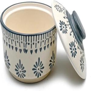 Juego de vajilla de cerámica con tapa Diseño gris Jhallar Incluye 3 Donga Sirve de 750ml 500ml 250mL Tamaños para servir comida de salsa - Product Image 2