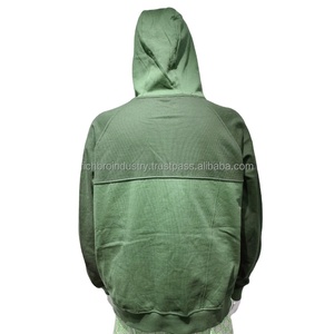 New 450-Gram Cotton XL Hooded Sweatshirt Zipper-Up <b>Puller</b> Embroidered Shoulder Solid Color Loose Fit Autumn Winter - Product Image 6