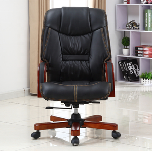 Chaise de bureau ergonomique haut de gamme, siège de direction moderne en cuir PU de luxe, dossier haut, pivotante, base en acier robuste - Product Image 6