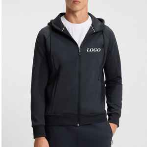 Sudadera con Capucha Económica de Moda para Hombre con Impresión de Logotipo Personalizado, Servicio OEM, Tejido Transpirable, Cierre de Cremallera y Bolsillos Laterales - Product Image 1