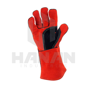 Guantes de soldadura de calor extremo Guantes de seguridad de cuero grueso para soldadura de arco y gas Se aceptan pedidos personalizados - Product Image 4