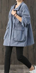 Chaqueta Vaquera Clásica para Mujer, Corte Regular, con Detalle de Botones Lavados, Versátil, Moderna, Estilo Vintage - Product Image 2