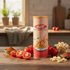 Boîte de 80g de Makhana Pringle au goût tomate acidulée, texture dure, saveur épicée, collation Fox Nuts, collation indienne croustillante et saine - Product Image 3
