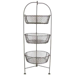 Panier de rangement populaire à 3 niveaux en fil de fer, forme personnalisée, écologique, multifonctionnel, moderne, pour fruits et légumes, finition noire, le meilleur - Product Image 4