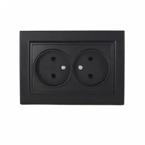 Wall Socket Double Without Grounding Recessed 16A EU UK Universal Standard Built In 220V Electrical Wall Power Socket