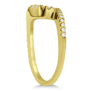 Conjunto de Joyería Fina de Oro Amarillo de 18K, Anillo de Compromiso con Diamantes Engastados en Tensión y Conjunto de Alianza Nupcial - Product Image 1