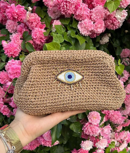ของขวัญคริสต์มาสกระเป๋าผ้า Raffia แบบถักกระเป๋าคลัทช์กระเป๋าถือ | คลัทช์แต่งงาน - Product Image 1