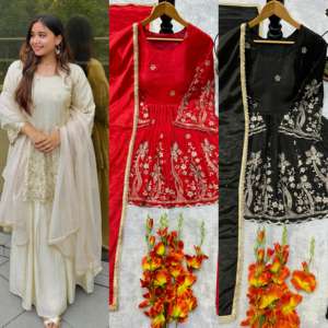 Ropa de fiesta de moda Palazzo con diseñador Top y Dupatta Traje étnico para mujer con detalles bordados Perfecto para festivo - Product Image 5