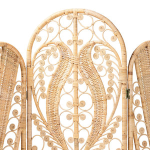 DreamCraft <b>Bamboo</b> 3-Panel Bohemian Oriental Folding <b>Room</b> <b>Divider</b> Screen Panels From Vietnam for Privacy & Decor Movable Foldable - Product Image 3