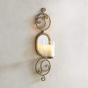 Elegante portavelas montado en la pared de metal negro, diseño decorativo moderno para el hogar para dormitorio, sala de estar y uso en hoteles - Product Image 4