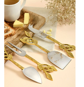 ชุดมีดหั่นชีสสีดำชุดเครื่องครัวสแตนเลสสตีลของสะสมส้อมตัด4ชิ้น - Product Image 5