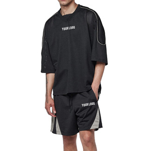 Shorts d'été légers Healy 2026-2027 pour hommes, noir et vert, avec cordon de serrage et poches latérales, personnalisables - Product Image 1