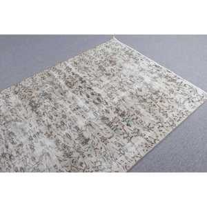 4.5x8.1 ft Turkish Rug, Vintage Area Rug, Gray <b>Brown</b> Striped Rug - Product Image 5