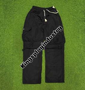 2025 pantalones de chándal de talla grande de algodón y poliéster de alta calidad para hombre, chándal liso con etiqueta privada personalizada con estilo frontal plano - Product Image 6