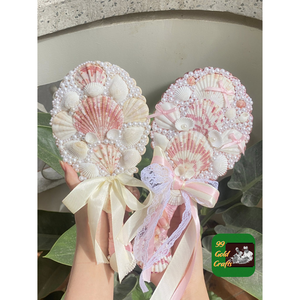 ESPEJO DE CONCHA DE MAR ESTILO VINTAGE ACCESORIO DE DECORACIÓN COSTERA HECHO A MANO PARA MUJER NIÑAS O ENTISTAS DEL DISEÑO DE HABITACIÓN - Product Image 2