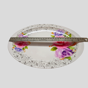 Bandeja de melamina ovalada con logotipo personalizado, bandeja rodante de bambú para servir al por mayor para uso doméstico para alimentos de los fabricantes - Product Image 4