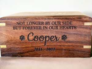 Custom Rosewood Urn for Pet Loss Engraved Handmade <b>Ashes</b> <b>Box</b> Ideal for <b>Dog</b> Cat Remembrance Sympathy Gift - Product Image 4