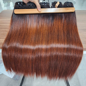 มัดผมมนุษย์แบบตรงและด้านหน้าของผมสีน้ำตาลออมเบรสีน้ำตาลขายส่ง100% เวียดนาม - Product Image 6