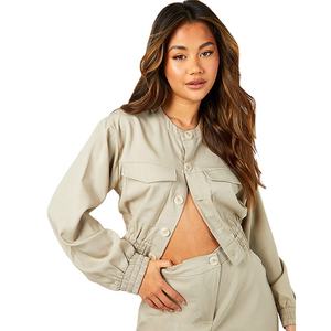 Fabricant sur mesure, vestes pour femmes de haute qualité, taille plus, coupe régulière, deux poches, vêtements décontractés, prix de gros - Product Image 4