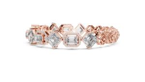 Pulsera de Lujo para Mujer en Oro Amarillo Sólido de 14 Quilates con Diamante de Corte Esmeralda Princesa Cultivado en Laboratorio con Certificación IGI, Regalo de Compromiso - Product Image 5