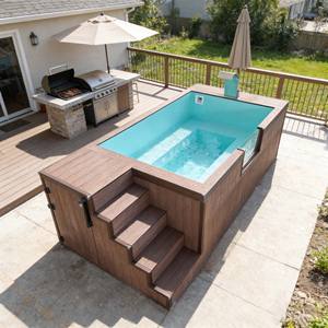 Petite piscine familiale en fibre de verre, résistante aux UV, résistante à la corrosion, fenêtre, piscine hors sol, spa extérieur - Product Image 1