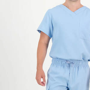 Conjunto de Uniforme Médico para Mujer al por Mayor, Cuello Mao, Tejido 100% Poliéster, Corte Ajustado, Manga Tulipán, Pantalones Jogger, Verde Coral - Product Image 6