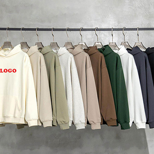 mens oversized <b>hoodies</b> custom logo streetwear fleece pullover <b>plain</b> color sweatshirt private label bulk wholesale supplier - Product Image 2