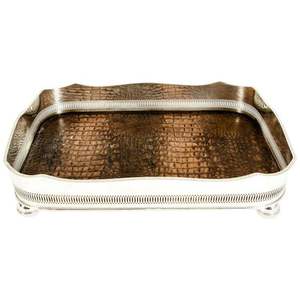 Lot de 2 Plateaux de Dessert Martelés Or Poli Dernier Design Laiton Métal Parfait pour Chocolat Thé Café Plateaux - Product Image 2