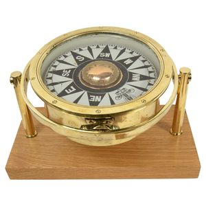Brújula Náutica Decorativa de Metal con Base Elegante, Perfecta para Escritorio, Estantería, Repisa o Decoración de Habitaciones con Temática Náutica - Product Image 4