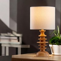 Elegante lámpara de pie grande de madera y tela perfecta para la decoración de la sala de estar y el dormitorio