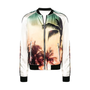 Chaqueta bomber de satén, chaquetas de béisbol ajustadas de seda suave, chaquetas universitarias de satén de poliéster 100% personalizadas al por mayor para hombres - Product Image 1