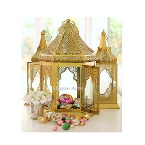 Customized Size And Shape <b>Lantern</b> Handmade Iron And Glass <b>Gold</b> Polished Decorative Hanging <b>Lantern</b> By Home Arts - Product Image 1