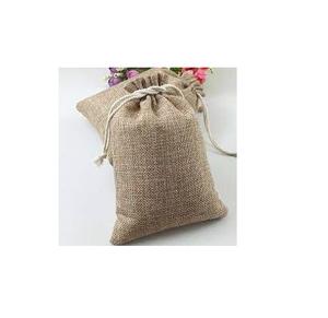 Ensemble de 2 sacs en jute de taille moyenne avec nœud de corde Sacs de luxe utilisables quotidiennement de qualité supérieure Épicerie Léger fait à la main - Product Image 1